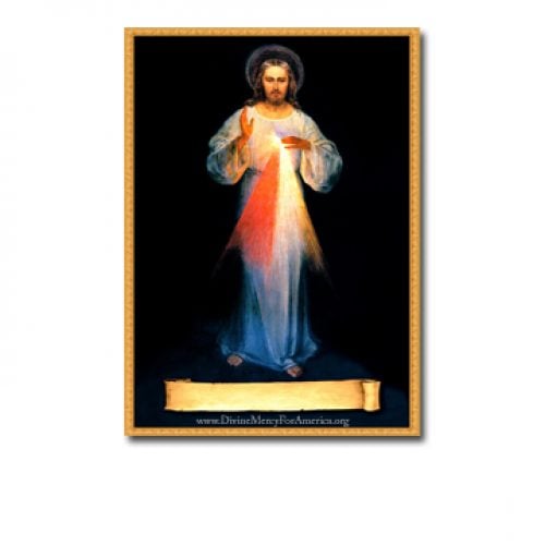 Divine Mercy Vilnius Image With Blank Ribbon 5x7 Divine Mercy