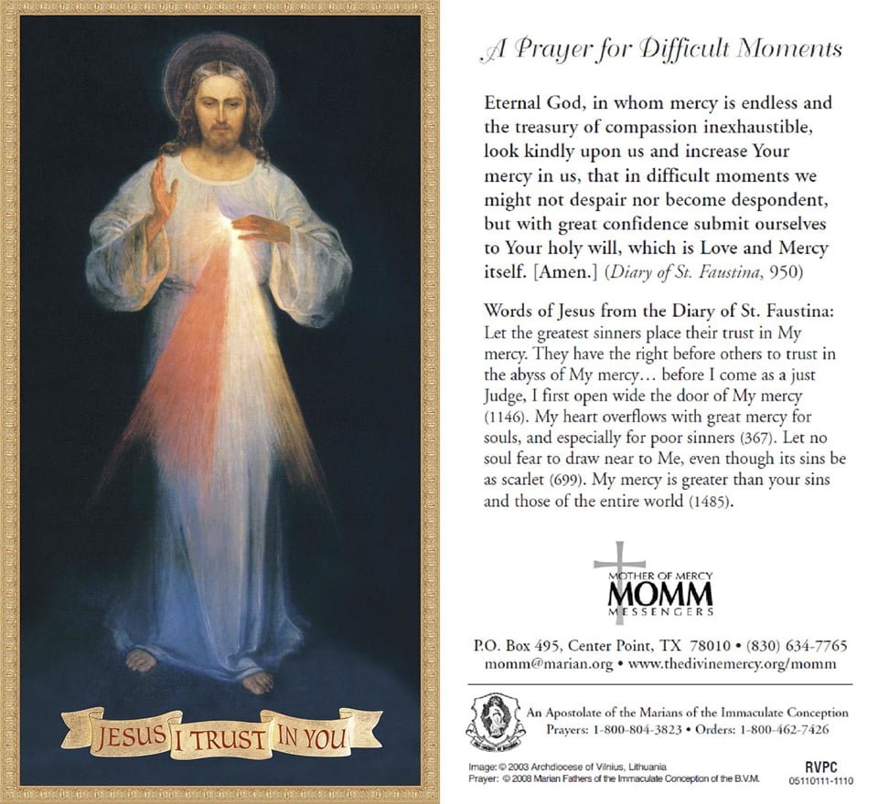 Printable Divine Mercy Prayer - Printable Word Searches