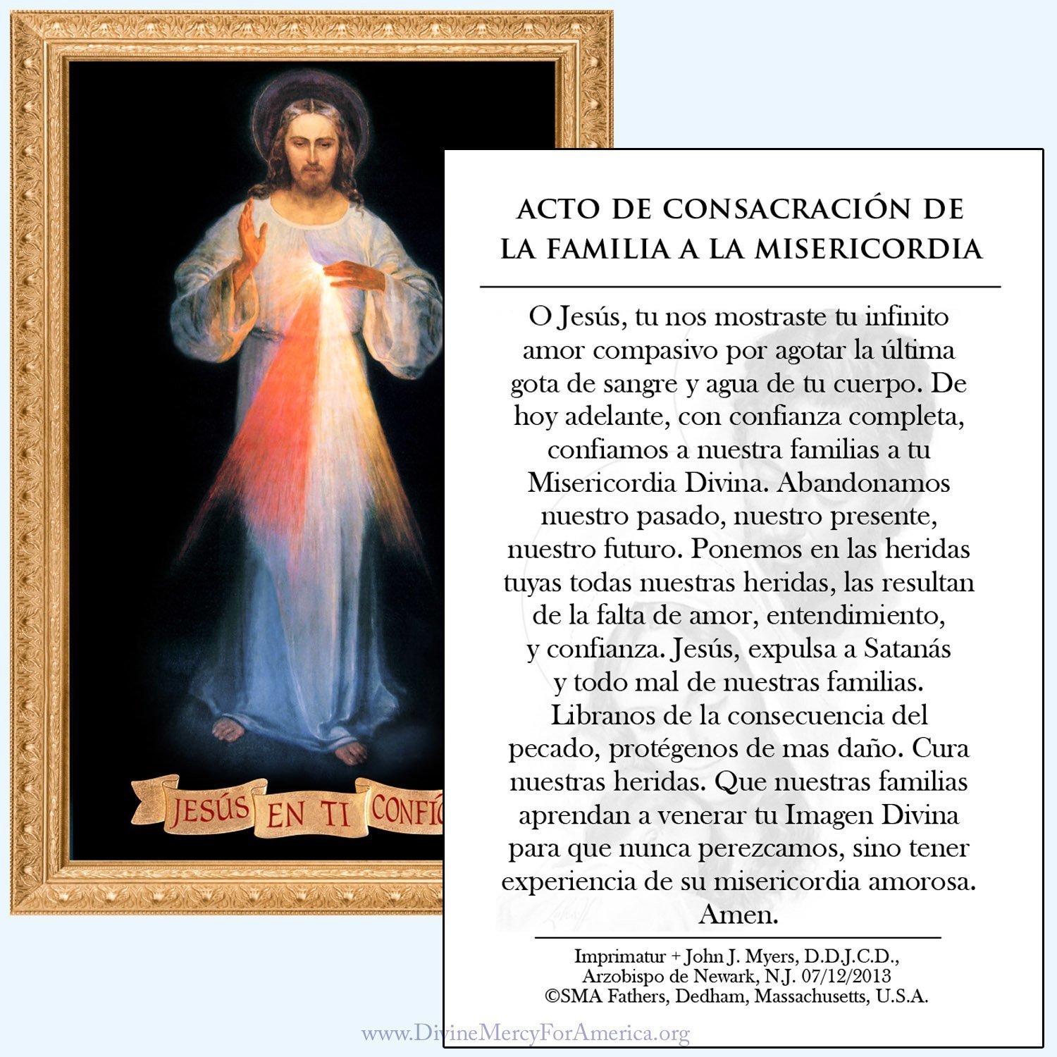 Acto Consacracion (spanish) 4x6 Prayer Card