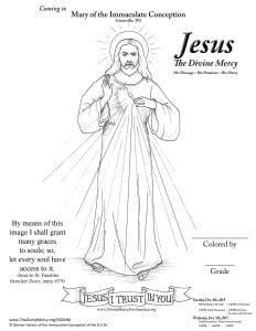 Divine Mercy Coloring Picture Greenville WI