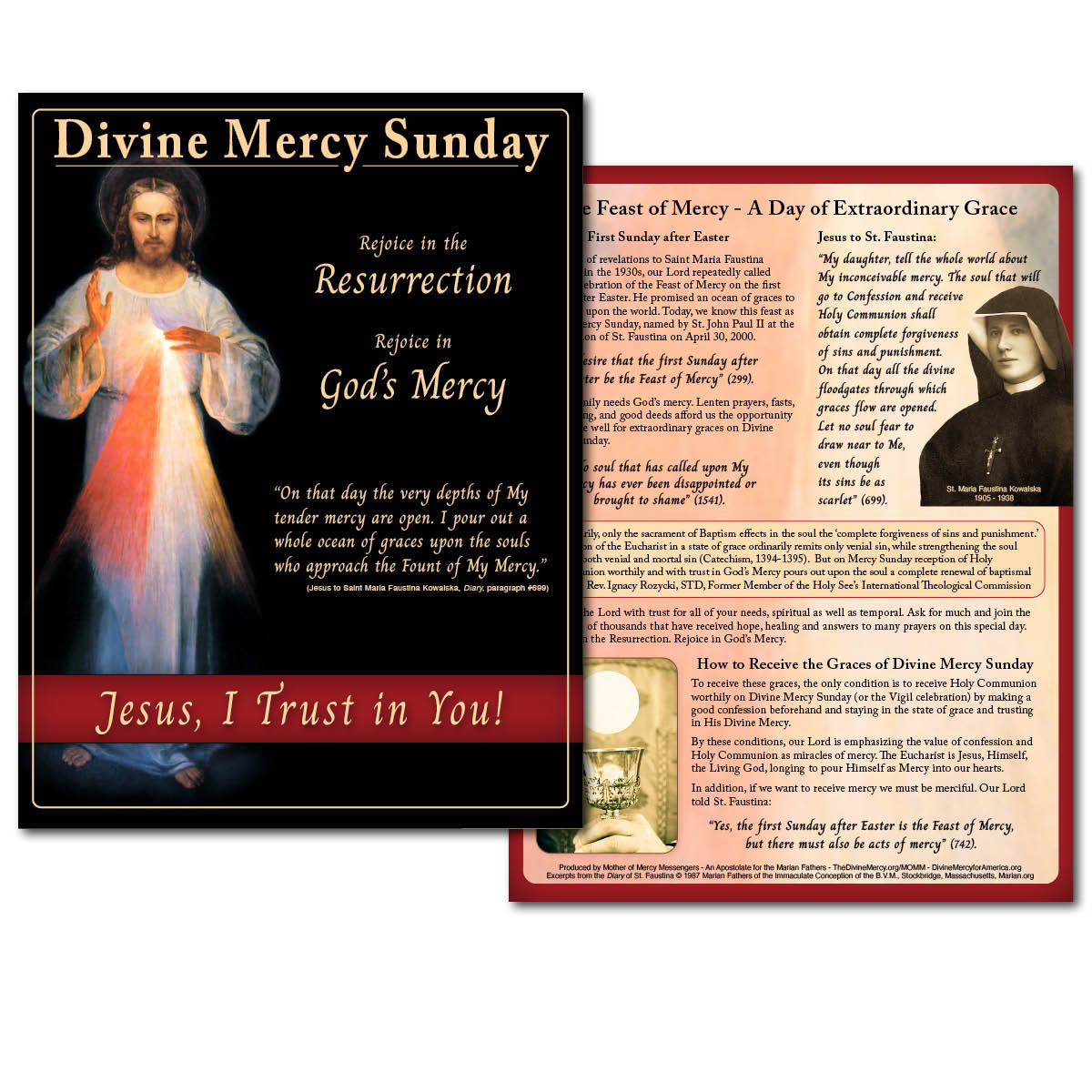 Divine Mercy Sunday Flyer and Handout Double-sided